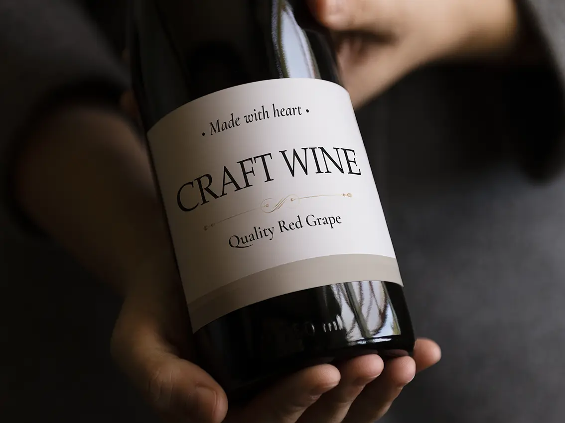 etykiety na wino kraftowe