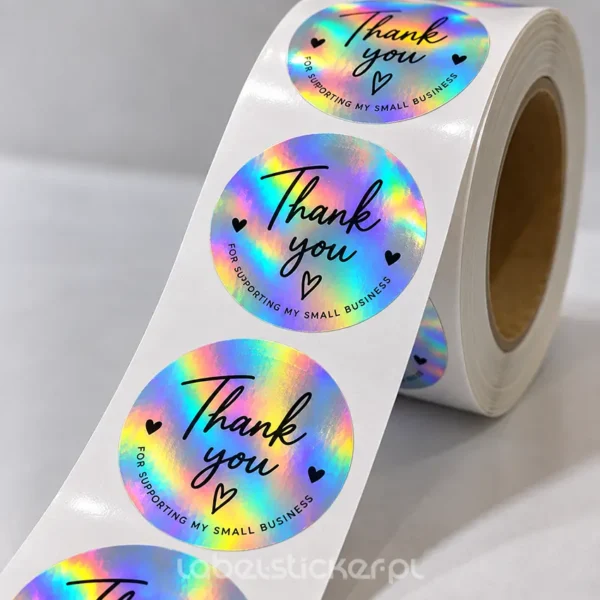 etykiety holograficzne drukowane na rolce